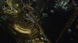 4K aerial stock footage of bird's eye view of Las Vegas Boulevard, Nevada Night Aerial Stock Footage | DCA03_092