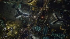 4K aerial stock footage of bird's eye view of Las Vegas Boulevard, Nevada Night Aerial Stock Footage | DCA03_094