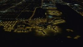 4K aerial stock footage of McCarran International Airport, Las Vegas, Nevada Night Aerial Stock Footage | DCA03_103