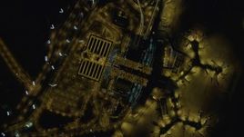 4K aerial stock footage of bird's eye view of McCarran International Airport, Las Vegas, Nevada Night Aerial Stock Footage | DCA03_105