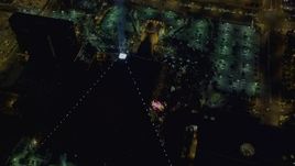 4K aerial stock footage of orbiting Luxor Hotel and Casino, Las Vegas, Nevada Night Aerial Stock Footage | DCA03_141