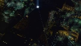 4K aerial stock footage of orbiting Luxor Hotel and Casino, Las Vegas, Nevada Night Aerial Stock Footage | DCA03_142