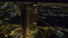 4K aerial stock footage of orbiting Encore, Las Vegas, Nevada Night Aerial Stock Footage | DCA03_172