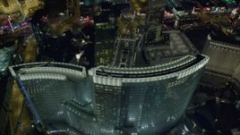 4K aerial stock footage of orbiting Aria Resort and Casino, Las Vegas, Nevada Night Aerial Stock Footage | DCA03_213