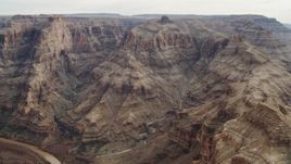 4K aerial stock footage of flying by rock formations in Grand Canyon, Arizona Aerial Stock Footage | DCA04_053