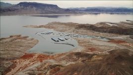 4K aerial stock footage of docks in Lake Mead, Nevada Aerial Stock Footage | DCA04_094