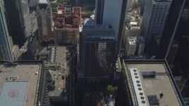 4K aerial stock footage of City National Plaza, Los Angeles Public Library, Downtown Los Angeles, California Aerial Stock Footage | DCA05_028