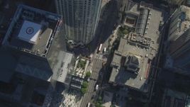 4K aerial stock footage of bird's eye view, Los Angeles Public Library to Downtown Los Angeles, California Aerial Stock Footage | DCA05_029