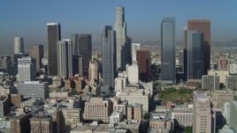 4K aerial stock footage of Gas Company Tower, US Bank Tower, Downtown Los Angeles, California Aerial Stock Footage | DCA05_032