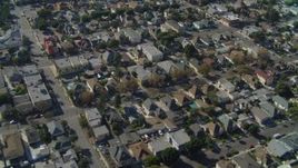 4K aerial stock footage of flying by Pico-Union, residential neighborhood, Los Angeles, California Aerial Stock Footage | DCA05_053