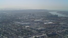 4K aerial stock footage of flying by residential neighborhoods in Marina Del Rey, California Aerial Stock Footage | DCA05_062