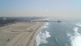 4K aerial stock footage of Santa Monica State Beach, Santa Monica Pier, Santa Monica, California Aerial Stock Footage | DCA05_085