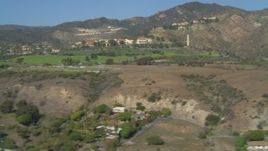 4K aerial stock footage of neighborhoods in hills, Pepperdine University, coastal homes, Malibu, California Aerial Stock Footage | DCA05_122