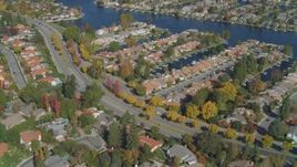 4K aerial stock footage of flying over neighborhoods, Westlake Lake, Westlake Village, California  Aerial Stock Footage | DCA05_142