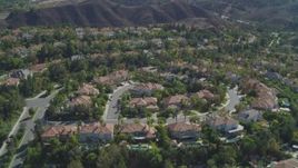4K aerial stock footage of flying over residential neighborhoods, Calabasas, California Aerial Stock Footage | DCA05_155
