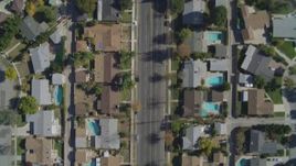 4K aerial stock footage of a bird's eye view flying over residential neighborhoods, Canoga Park, California Aerial Stock Footage | DCA05_162