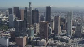 4K aerial stock footage approach and flyby city skyscrapers, Downtown Los Angeles, California  Aerial Stock Footage | DCA06_002