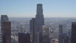 4K aerial stock footage of US Bank Tower in Downtown Los Angeles, California  Aerial Stock Footage | DCA06_004