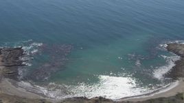 4K aerial stock footage flyby cove and cliffs in Rancho Palos Verdes, California Aerial Stock Footage | DCA06_052