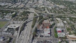 4K aerial stock footage tilt from light traffic to reveal freeway interchange, Mar Vista, California Aerial Stock Footage | DCA06_065