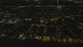 4K aerial stock footage of flying by residential neighborhood, Venice, California, night Aerial Stock Footage | DCA07_169