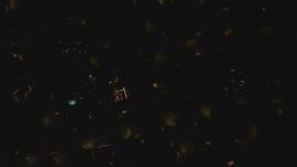 4K aerial stock footage bird's eye view above a residential neighborhood, Woodland Hills, California, night Aerial Stock Footage | DCA07_186