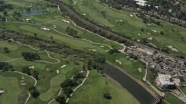 4K aerial stock footage fly over golf course, Mission Valley, California Aerial Stock Footage | DCA08_005E