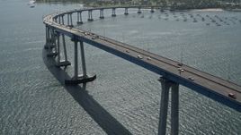 4K aerial stock footage approach and orbit the Coronado Bridge, San Diego, California Aerial Stock Footage | DCA08_016