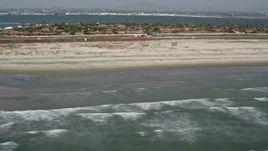 4K aerial stock footage of ocean waves and beach in Coronado, California Aerial Stock Footage | DCA08_026