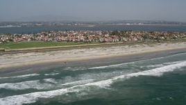 4K aerial stock footage video of seaside homes and beach, Coronado, California Aerial Stock Footage | DCA08_029