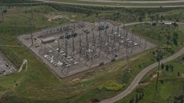 4K aerial stock footage orbit an electricity substation, Chula Vista, California Aerial Stock Footage | DCA08_121