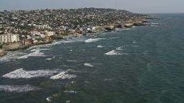 4K aerial stock footage of upscale oceanfront residential neighborhoods, Ocean Beach, California Aerial Stock Footage | DCA08_159