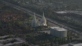4K aerial stock footage orbit a Mormon temple, La Jolla, California Aerial Stock Footage | DCA08_263E
