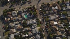 5K aerial stock footage bird's eye view of suburban neighborhoods and streets in Sun Valley, California Aerial Stock Footage | DCLA_102