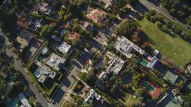 5K aerial stock footage of a bird's eye view of Beverly Hills mansions in California Aerial Stock Footage | DCLA_115