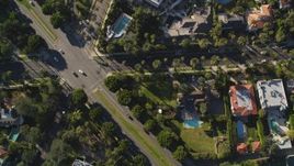 5K aerial stock footage of a bird's eye view of streets and mansions in Beverly Hills, California Aerial Stock Footage | DCLA_116