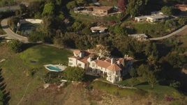5K aerial stock footage orbit mansion on a hill in Malibu, California Aerial Stock Footage | DCLA_151