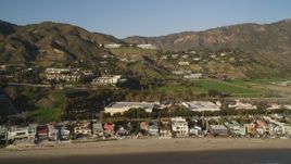 5K aerial stock footage of beachfront homes and hilltop homes in Malibu, California Aerial Stock Footage | DCLA_171