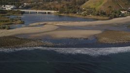 5K aerial stock footage of flocks of birds by the beach in Malibu, California Aerial Stock Footage | DCLA_172