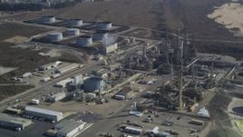 5K aerial stock footage Approach Phillips 66 Company Santa Maria Refinery, Arroyo Grande, California Aerial Stock Footage | DCSF02_006