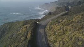 5K aerial stock footage Fly over Highway 1 and the edge of a cliff, Big Sur, California  Aerial Stock Footage | DCSF03_039