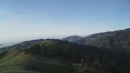5K aerial stock footage Flying over and pan across mountain ridges, Los Padres National Forest, California Aerial Stock Footage | DCSF03_054