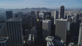 5K aerial stock footage Flying over Market Street and downtown skyscrapers, Downtown San Francisco, California Aerial Stock Footage | DCSF05_009