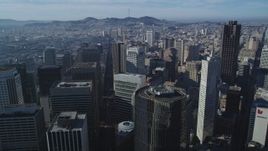 5K aerial stock footage Fly over skyscrapers and high-rises in Downtown San Francisco, California Aerial Stock Footage | DCSF05_010