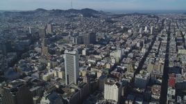 5K aerial stock footage Fly over Civic Center toward San Francisco City Hall, San Francisco, California Aerial Stock Footage | DCSF05_012