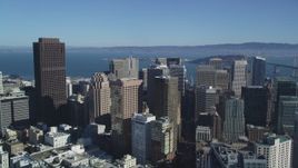 5K aerial stock footage Follow Market Street toward the Ferry Building, Downtown San Francisco, California Aerial Stock Footage | DCSF05_017