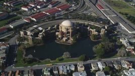 Flyby Palace of Fine Arts, revealing Crissy Field, San Francisco, California Aerial Stock Footage | DCSF05_036