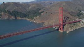 5K aerial stock footage Flying by the Marin side of the Golden Gate Bridge, San Francisco, California Aerial Stock Footage | DCSF05_039