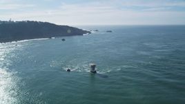5K aerial stock footage Flying over Miles Rock Light, approaching end of Seacliff, San Francisco, California Aerial Stock Footage | DCSF05_050