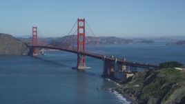 5K aerial stock footage Approach south side of the Golden Gate Bridge, San Francisco, California Aerial Stock Footage | DCSF05_062